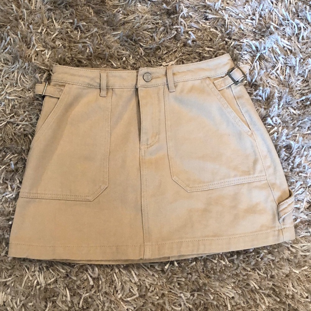 NEW Missguided cargo mini skirt tan